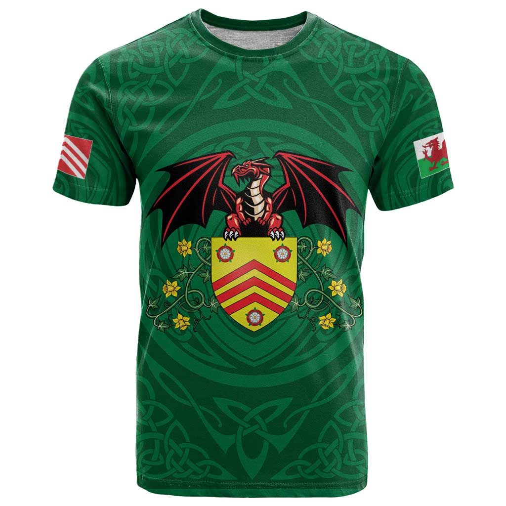 Personalized Glamorgan Wales T Shirt Welsh Red Dragon And Daffodil - Wonder Print Shop