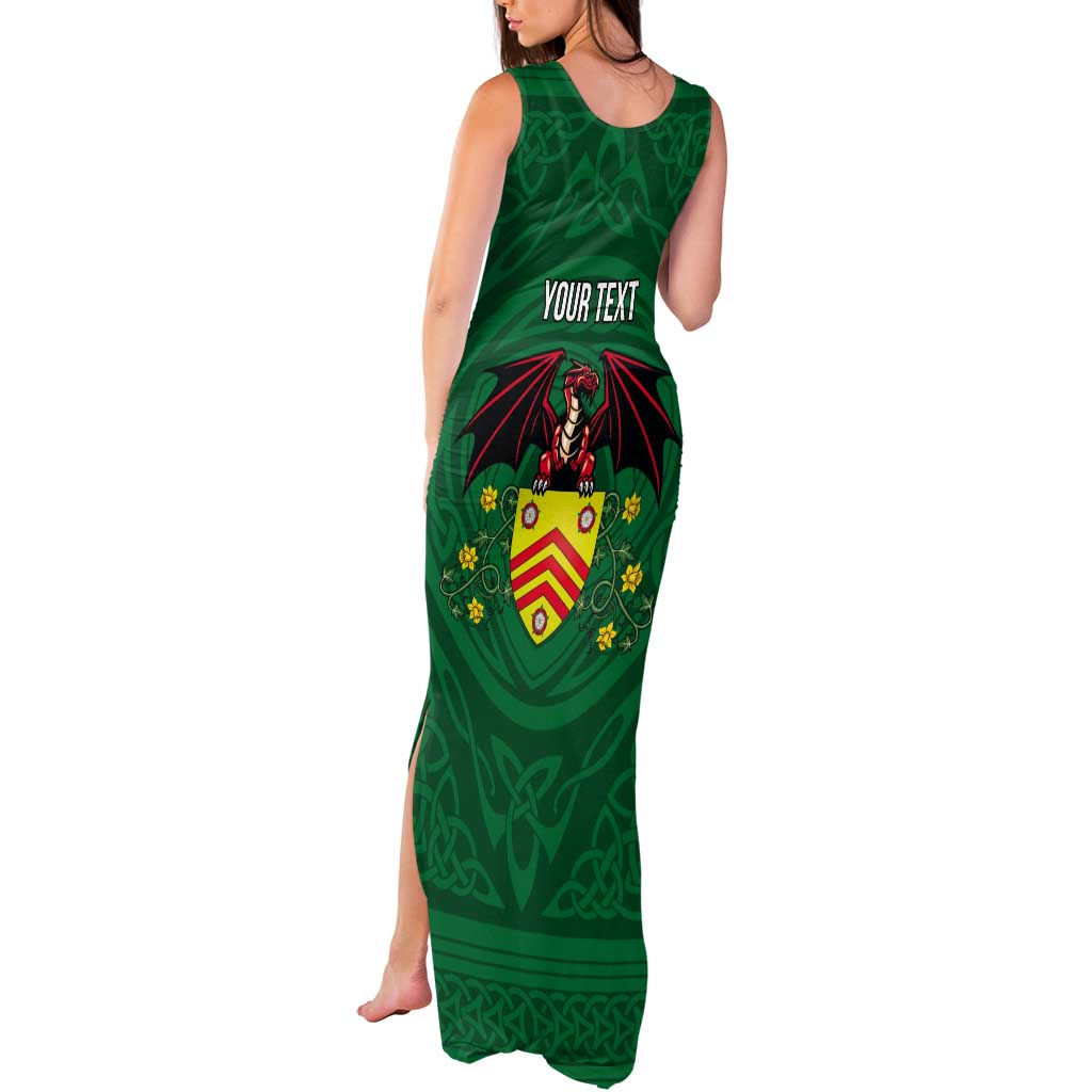 Personalized Glamorgan Wales Tank Maxi Dress Welsh Red Dragon And Daffodil - Wonder Print Shop