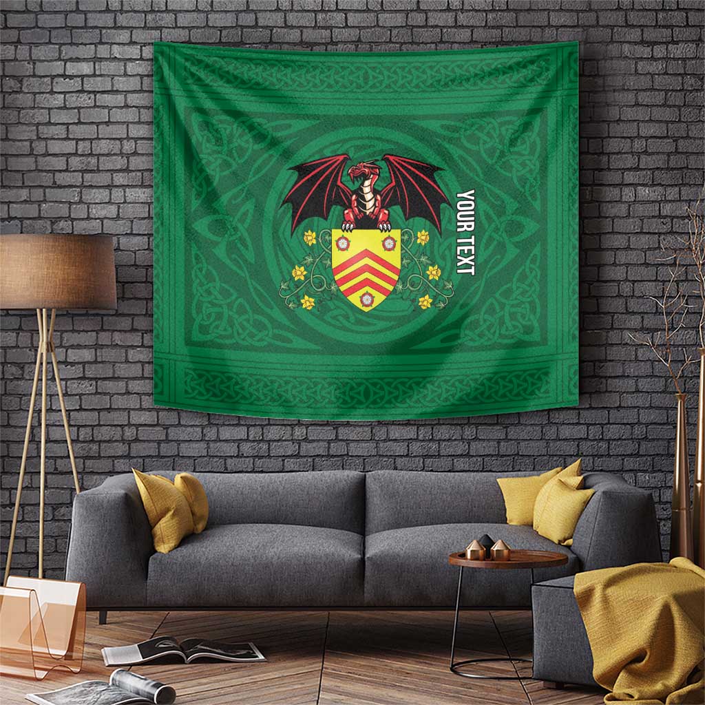 Personalized Glamorgan Wales Tapestry Welsh Red Dragon And Daffodil - Wonder Print Shop