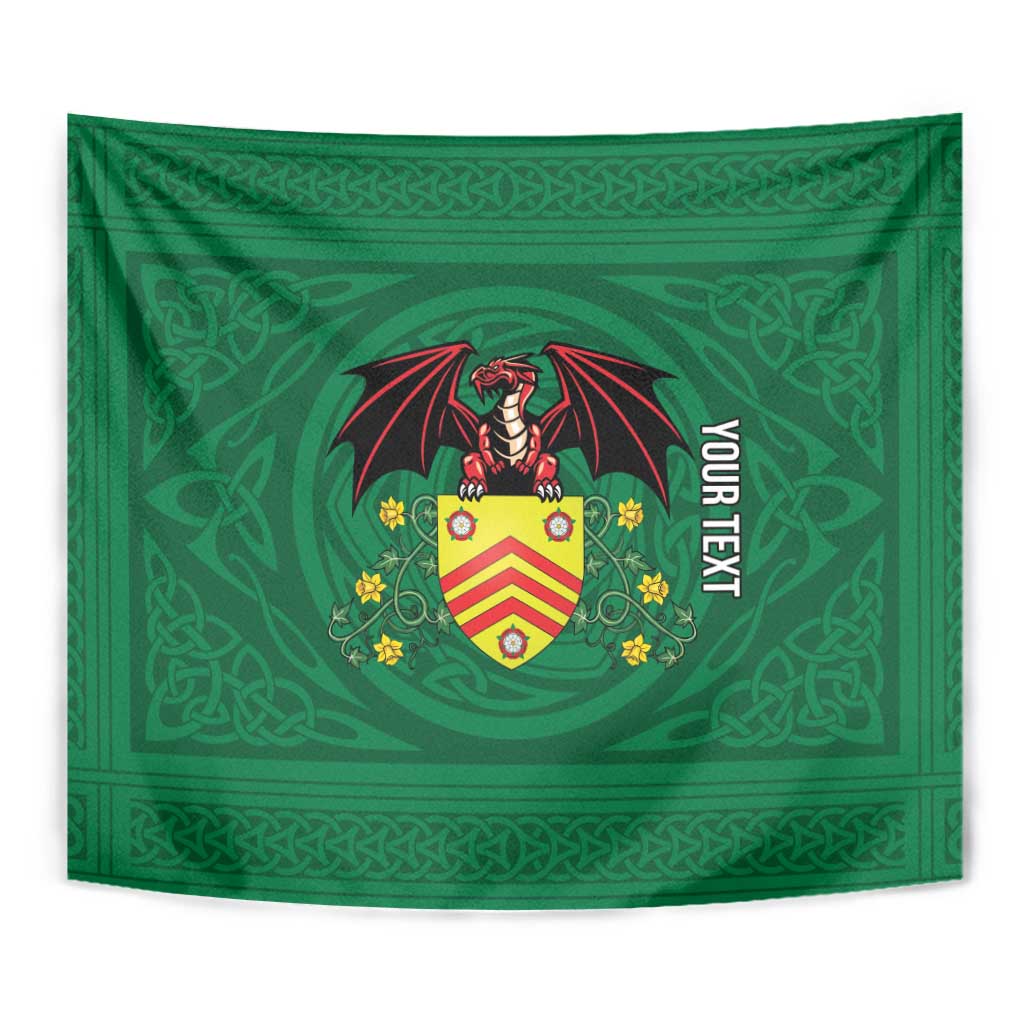 Personalized Glamorgan Wales Tapestry Welsh Red Dragon And Daffodil - Wonder Print Shop