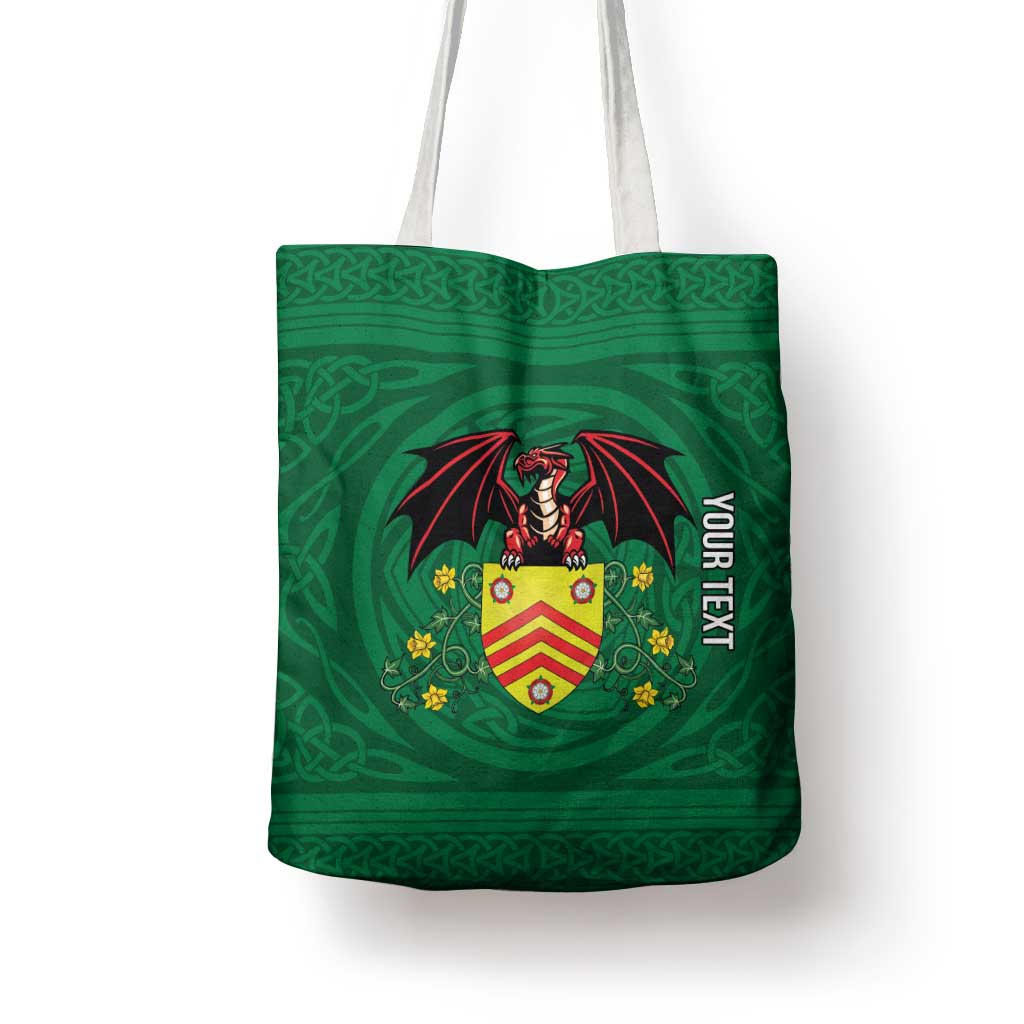 Personalized Glamorgan Wales Tote Bag Welsh Red Dragon And Daffodil - Wonder Print Shop