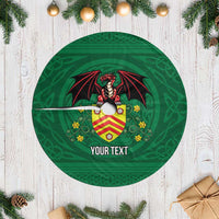 Personalized Glamorgan Wales Tree Skirt Welsh Red Dragon And Daffodil - Wonder Print Shop