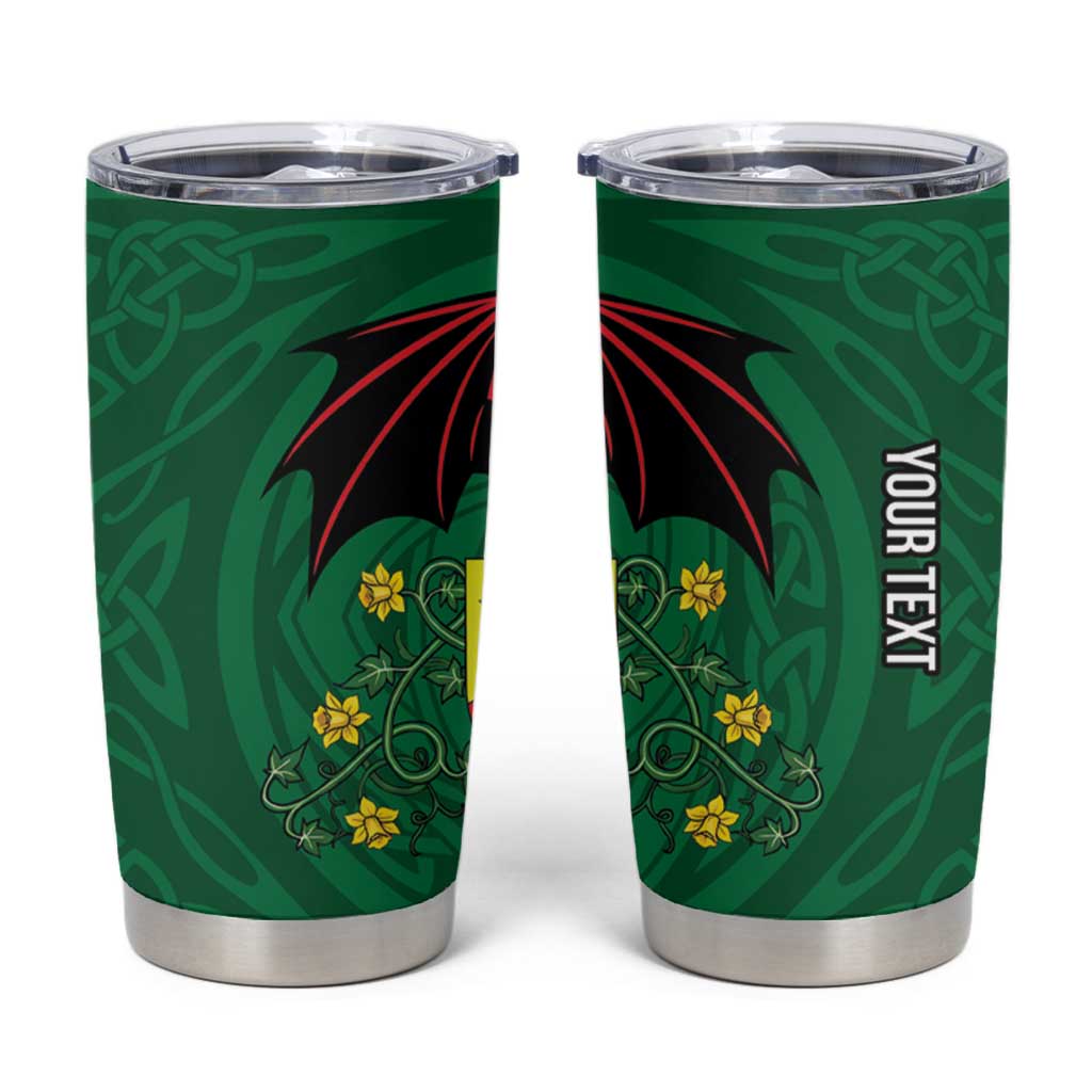 Personalized Glamorgan Wales Tumbler Cup Welsh Red Dragon And Daffodil - Wonder Print Shop