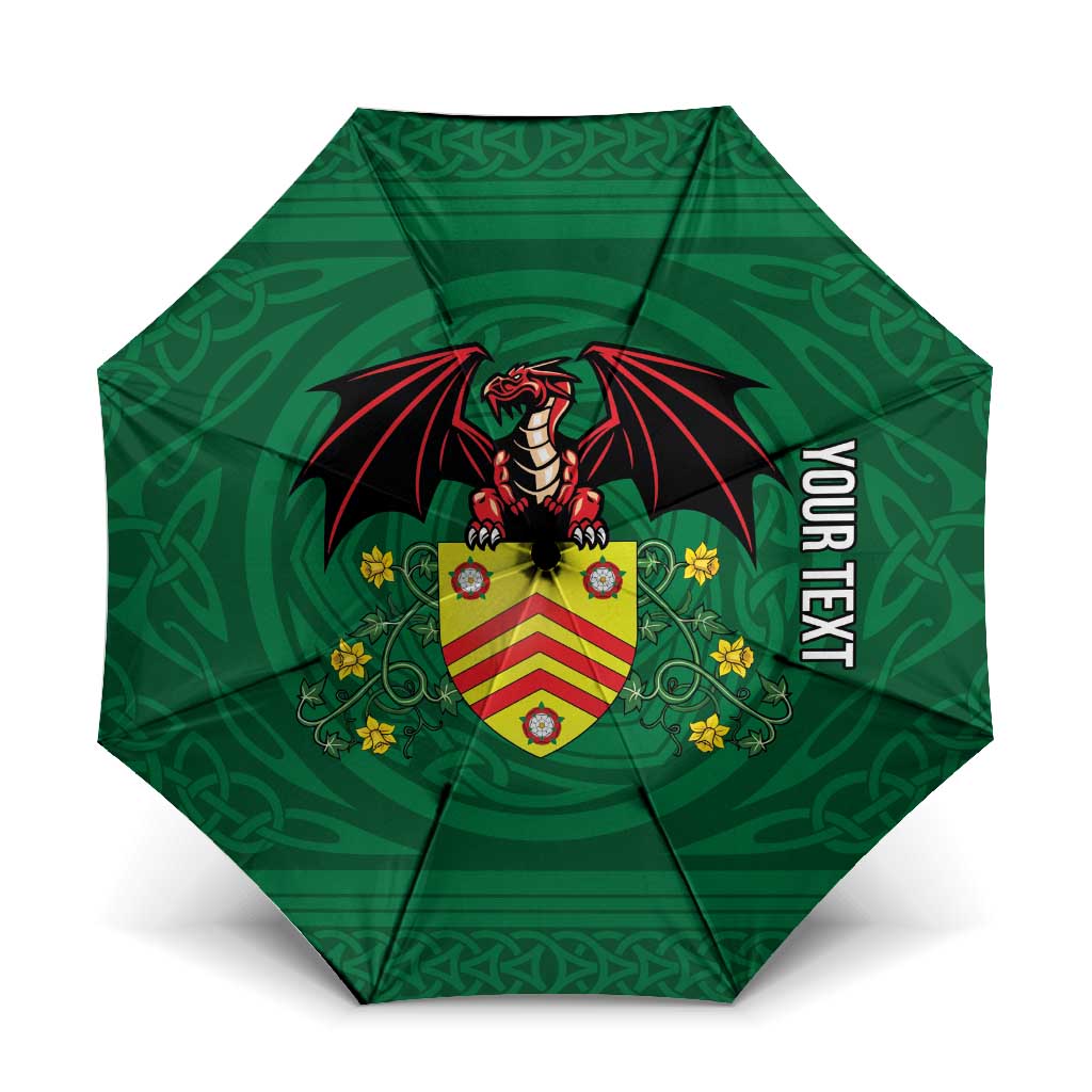 Personalized Glamorgan Wales Umbrella Welsh Red Dragon And Daffodil - Wonder Print Shop