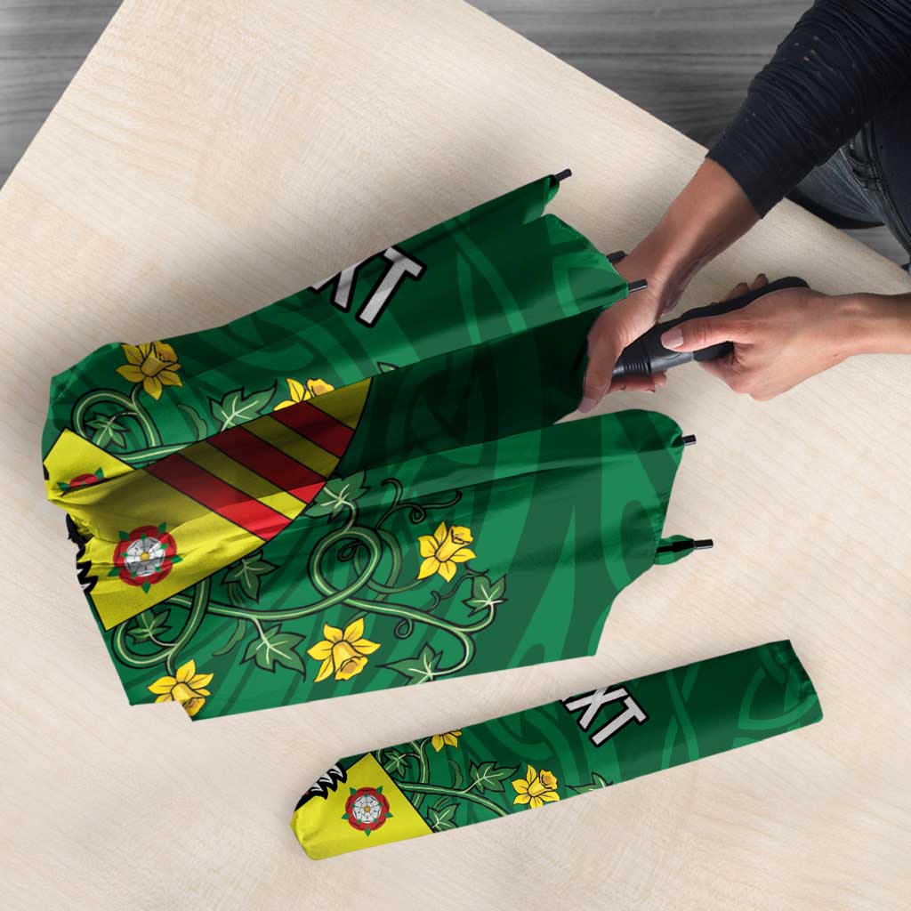 Personalized Glamorgan Wales Umbrella Welsh Red Dragon And Daffodil - Wonder Print Shop