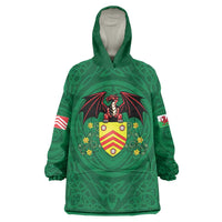 Personalized Glamorgan Wales Wearable Blanket Hoodie Welsh Red Dragon And Daffodil - Wonder Print Shop