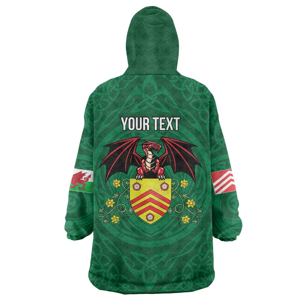 Personalized Glamorgan Wales Wearable Blanket Hoodie Welsh Red Dragon And Daffodil - Wonder Print Shop