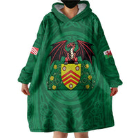 Personalized Glamorgan Wales Wearable Blanket Hoodie Welsh Red Dragon And Daffodil - Wonder Print Shop