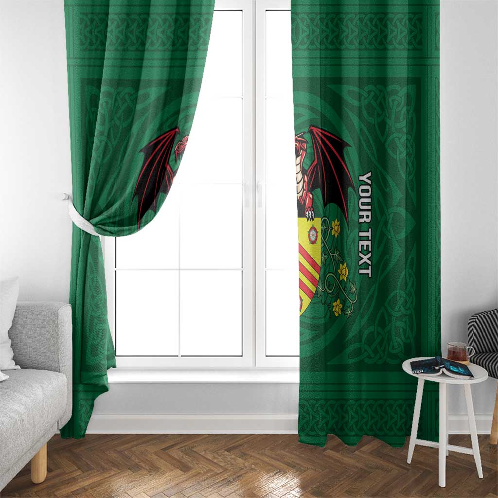 Personalized Glamorgan Wales Window Curtain Welsh Red Dragon And Daffodil - Wonder Print Shop