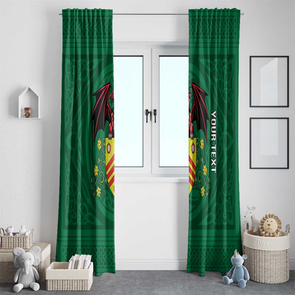 Personalized Glamorgan Wales Window Curtain Welsh Red Dragon And Daffodil - Wonder Print Shop