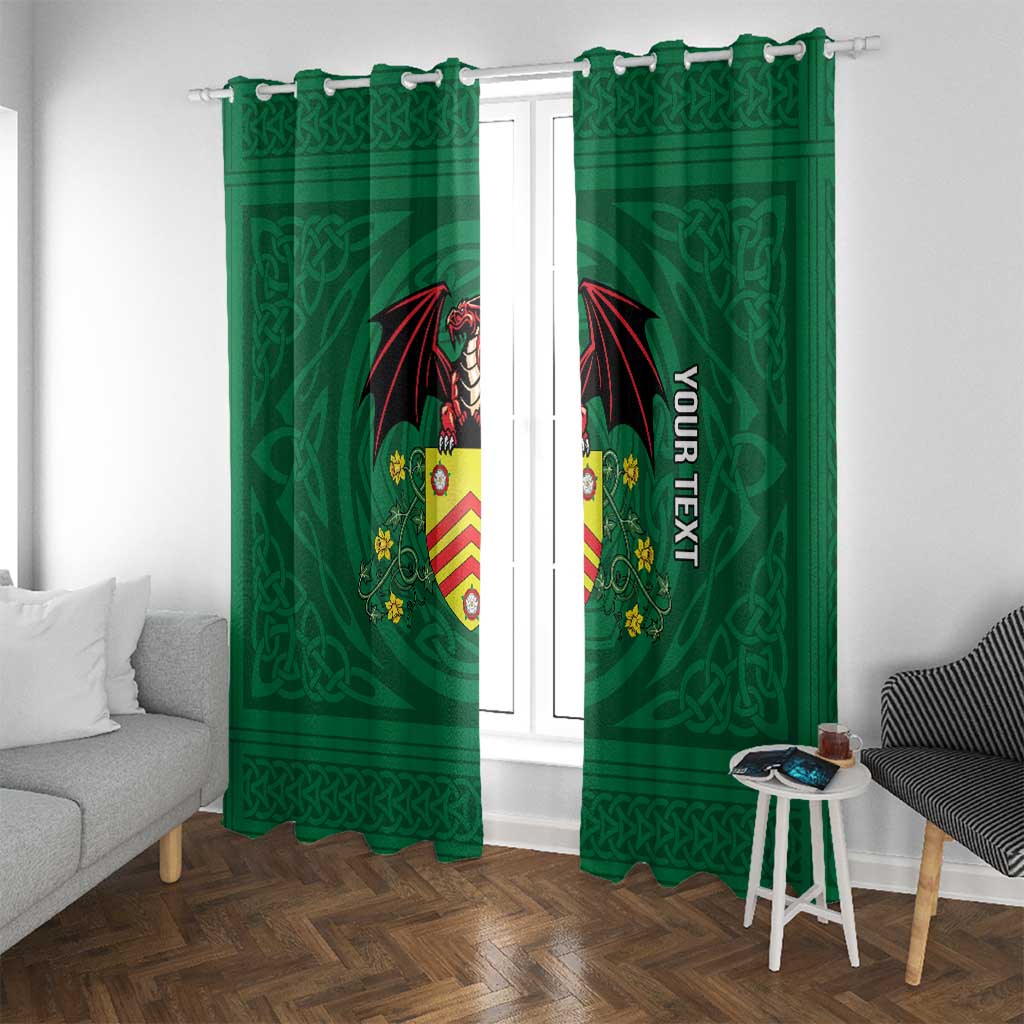 Personalized Glamorgan Wales Window Curtain Welsh Red Dragon And Daffodil - Wonder Print Shop