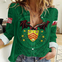 Personalized Glamorgan Wales Women Casual Shirt Welsh Red Dragon And Daffodil - Wonder Print Shop