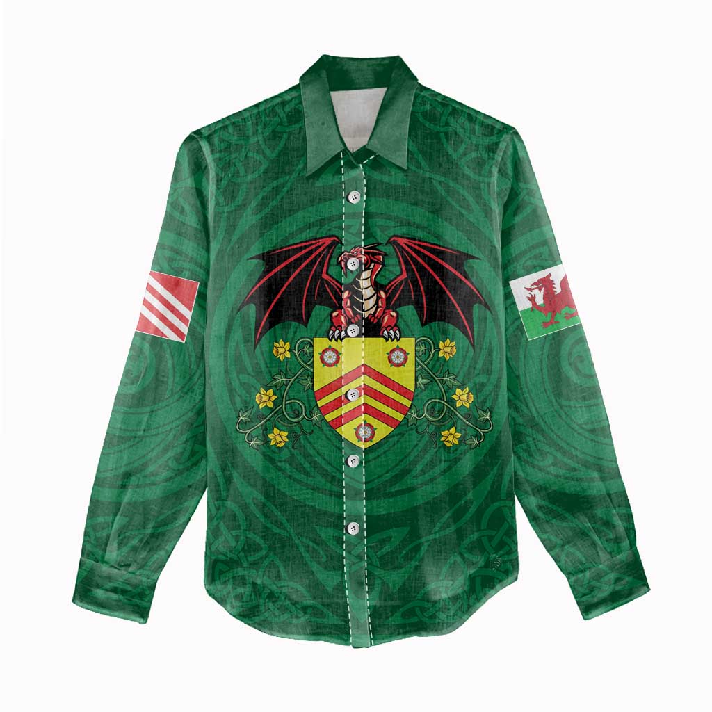 Personalized Glamorgan Wales Women Casual Shirt Welsh Red Dragon And Daffodil - Wonder Print Shop