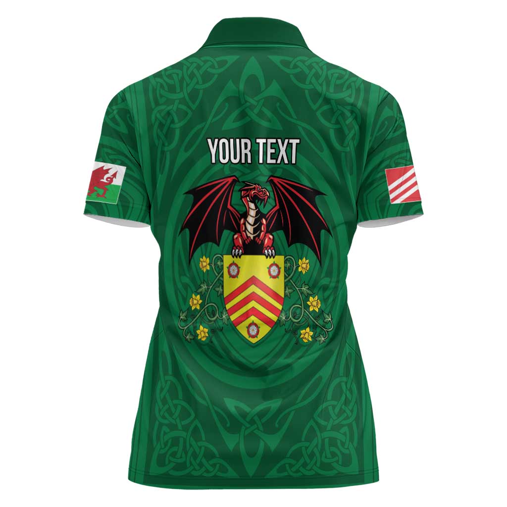 Personalized Glamorgan Wales Women Polo Shirt Welsh Red Dragon And Daffodil - Wonder Print Shop