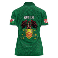Personalized Glamorgan Wales Women Polo Shirt Welsh Red Dragon And Daffodil - Wonder Print Shop