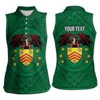 Personalized Glamorgan Wales Women Sleeveless Polo Shirt Welsh Red Dragon And Daffodil - Wonder Print Shop