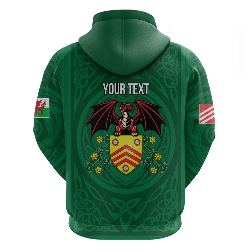 Personalized Glamorgan Wales Zip Hoodie Welsh Red Dragon And Daffodil - Wonder Print Shop
