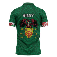 Personalized Glamorgan Wales Zipper Polo Shirt Welsh Red Dragon And Daffodil - Wonder Print Shop