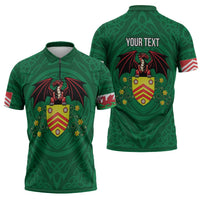 Personalized Glamorgan Wales Zipper Polo Shirt Welsh Red Dragon And Daffodil - Wonder Print Shop