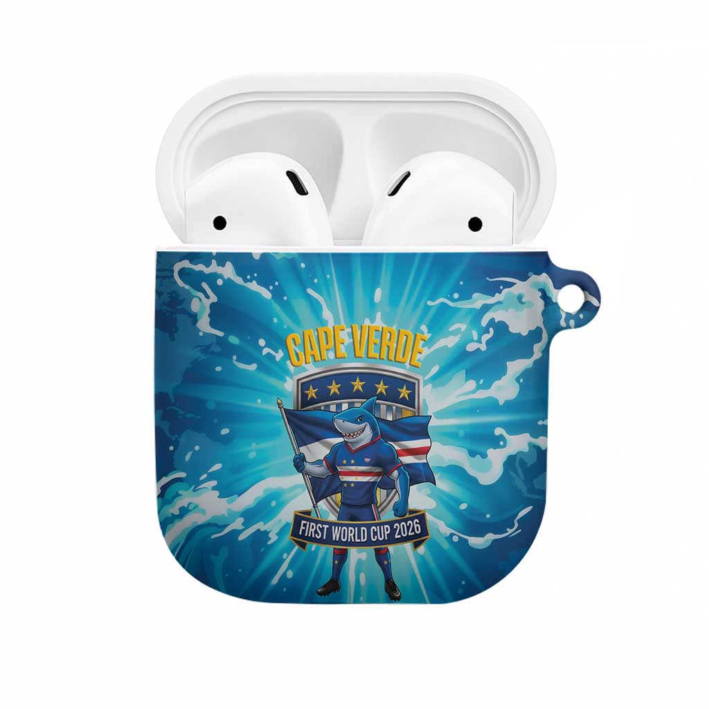 Blue Shark Cape Verde Football AirPods Case First World Cup 2026 - Wonder Print Shop