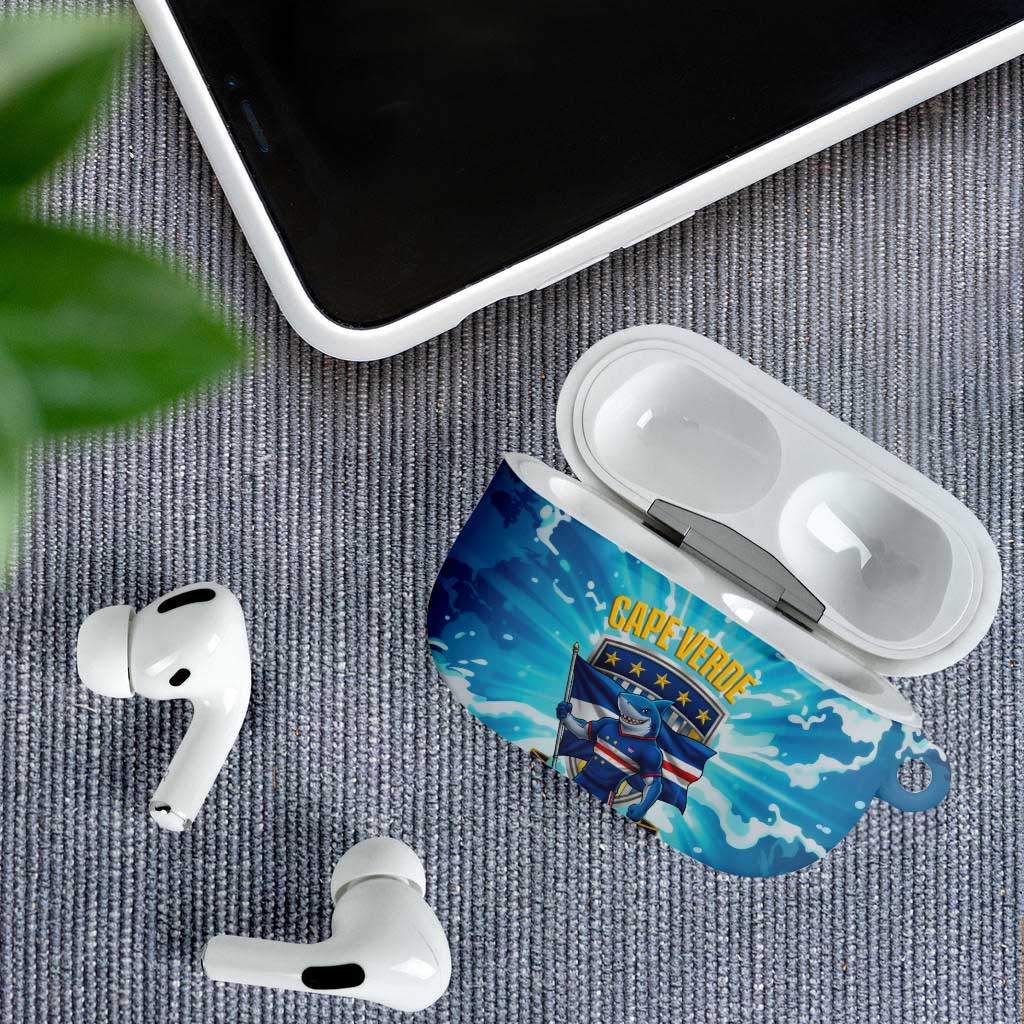 Blue Shark Cape Verde Football AirPods Case First World Cup 2026 - Wonder Print Shop