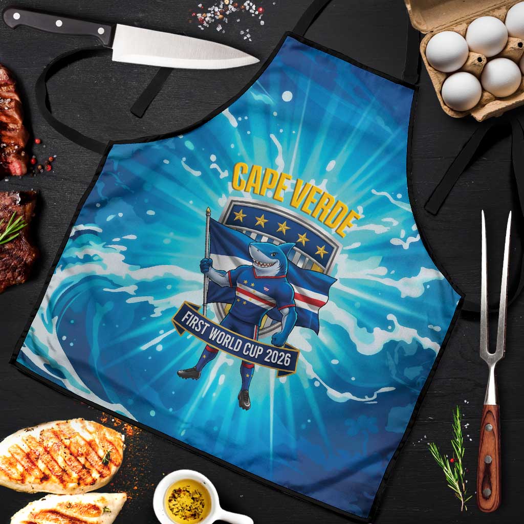 Blue Shark Cape Verde Football Apron First World Cup 2026 - Wonder Print Shop
