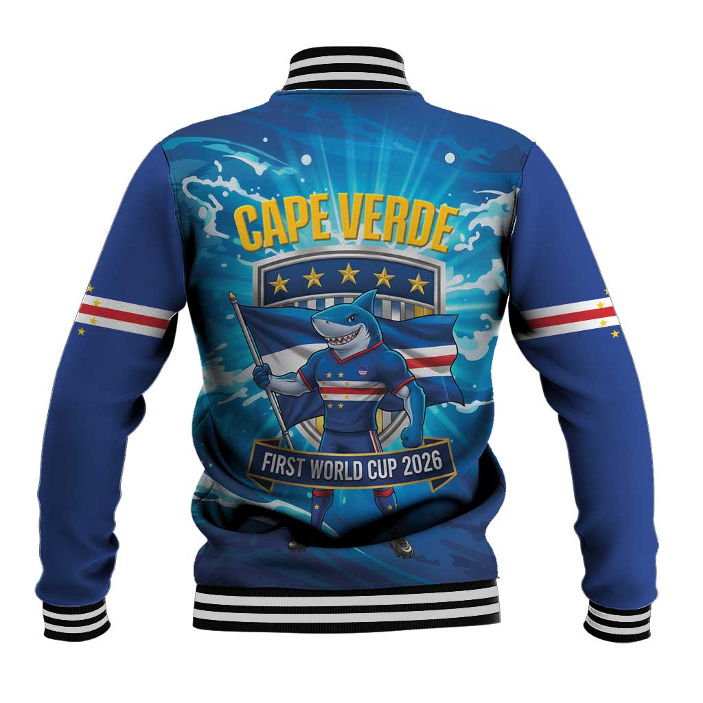 Blue Shark Cape Verde Football Baseball Jacket First World Cup 2026 - Wonder Print Shop