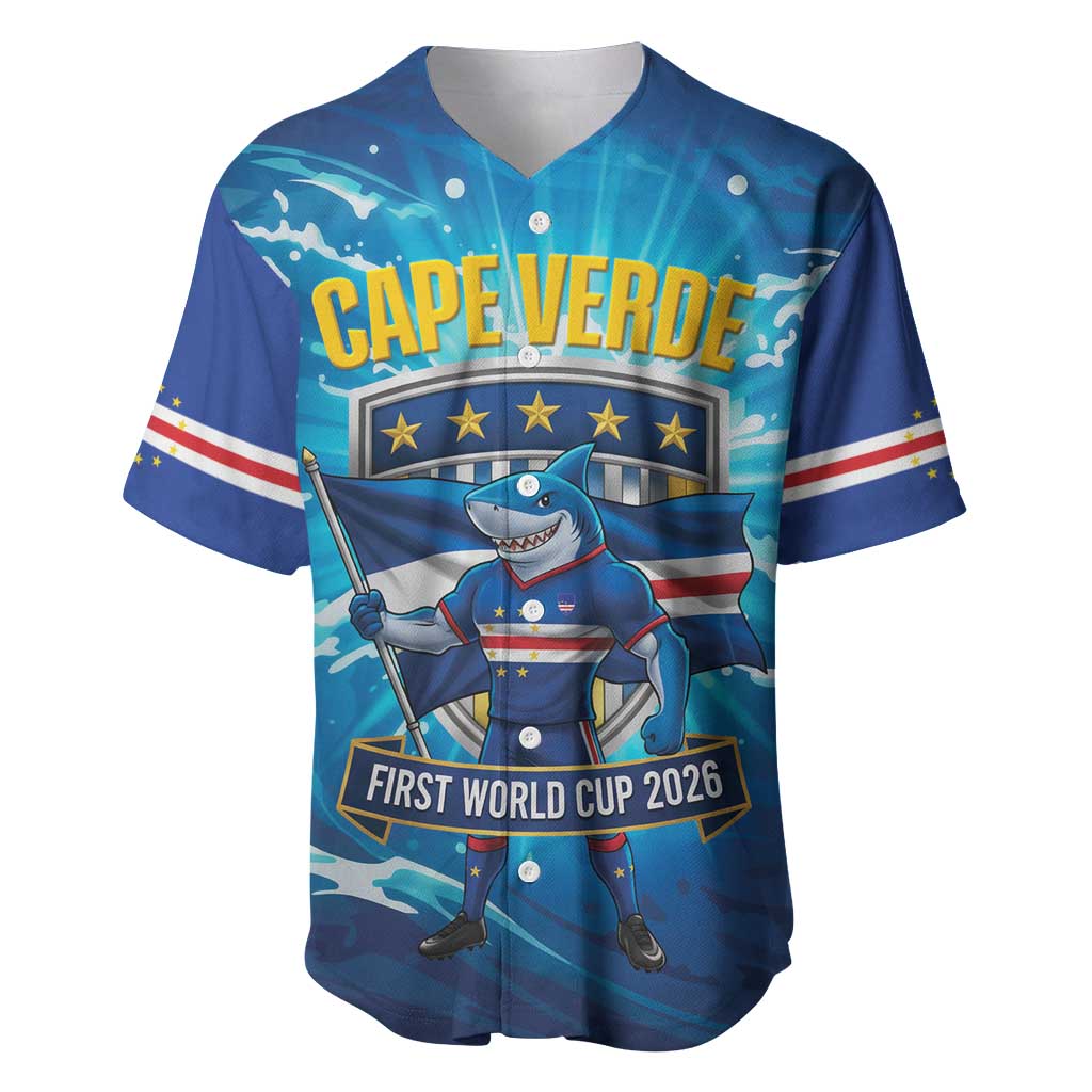 Blue Shark Cape Verde Football Baseball Jersey First World Cup 2026 - Wonder Print Shop