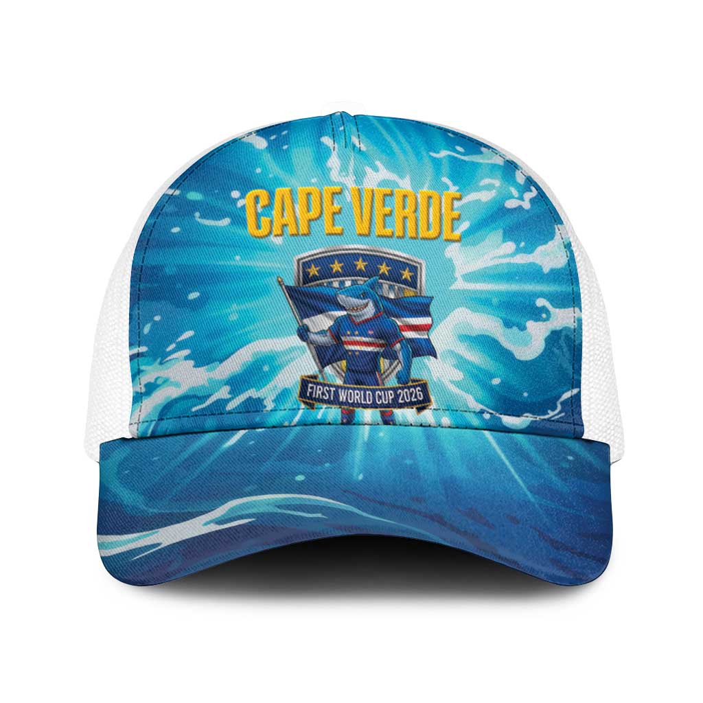 Blue Shark Cape Verde Football Baseball Net Cap First World Cup 2026 - Wonder Print Shop