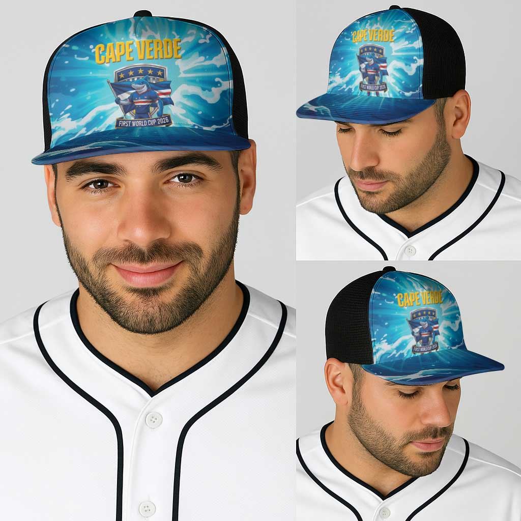 Blue Shark Cape Verde Football Baseball Net Cap First World Cup 2026 - Wonder Print Shop