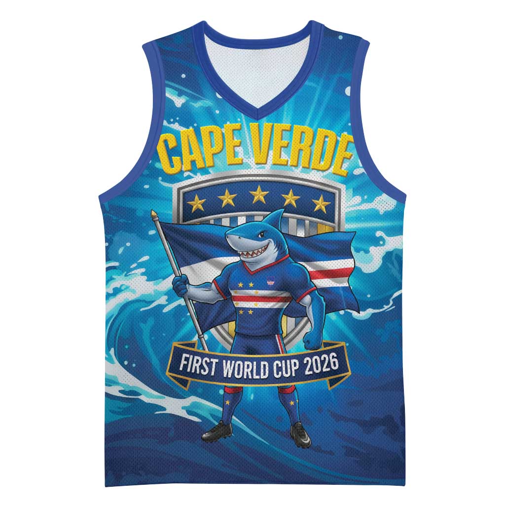 Blue Shark Cape Verde Football Basketball Jersey First World Cup 2026 - Wonder Print Shop
