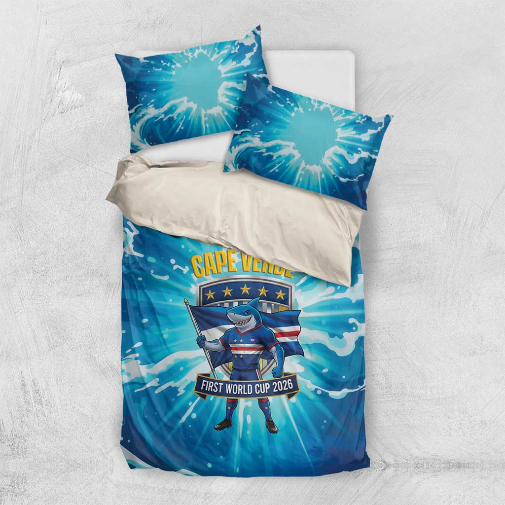 Blue Shark Cape Verde Football Bedding Set First World Cup 2026 - Wonder Print Shop