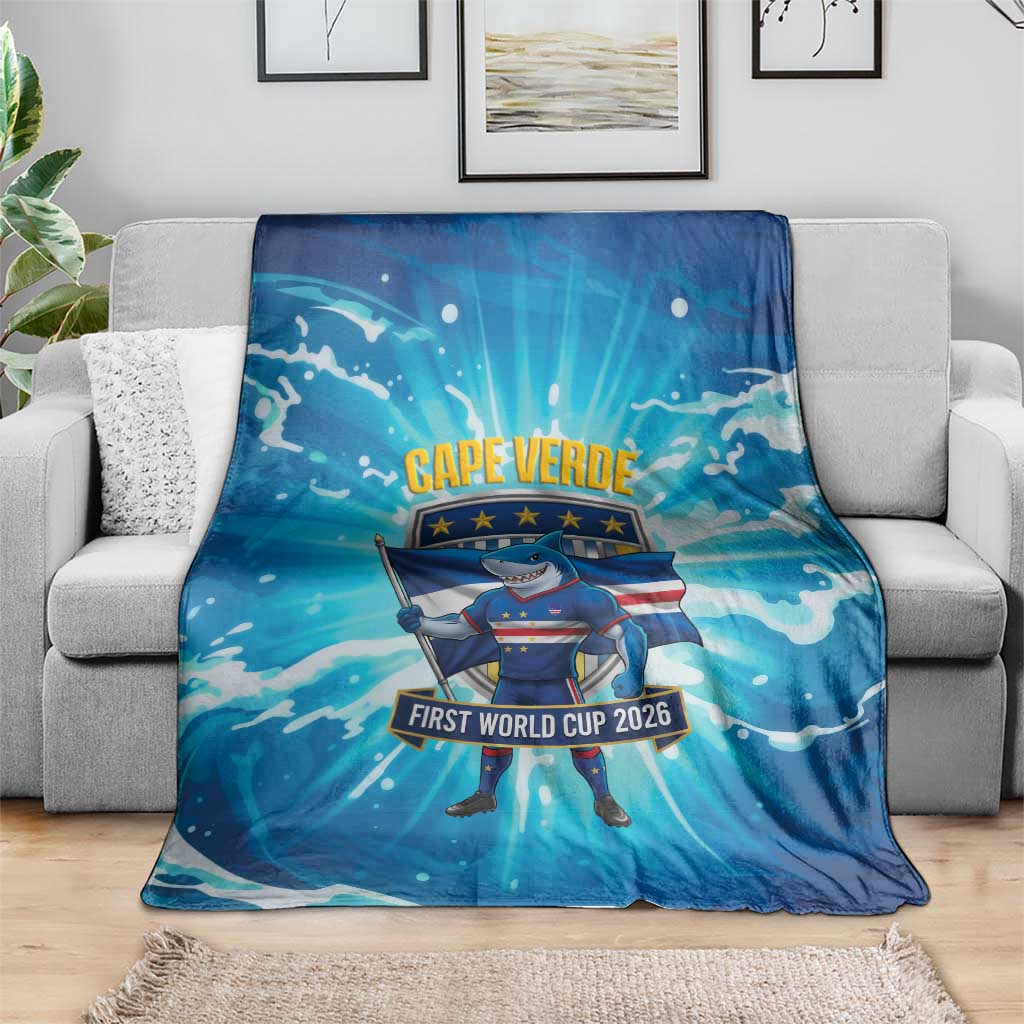 Blue Shark Cape Verde Football Blanket First World Cup 2026 - Wonder Print Shop