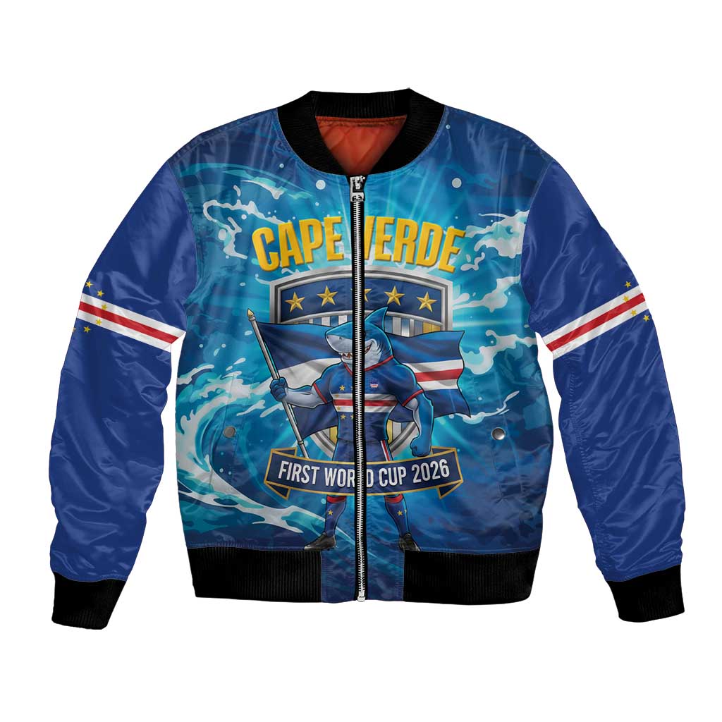 Blue Shark Cape Verde Football Bomber Jacket First World Cup 2026 - Wonder Print Shop