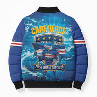 Blue Shark Cape Verde Football Bomber Puffer Jacket First World Cup 2026 - Wonder Print Shop