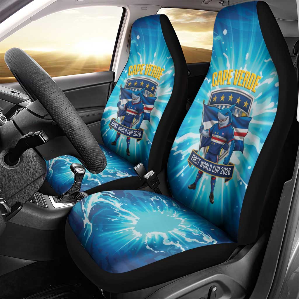 Blue Shark Cape Verde Football Car Seat Cover First World Cup 2026 - Wonder Print Shop