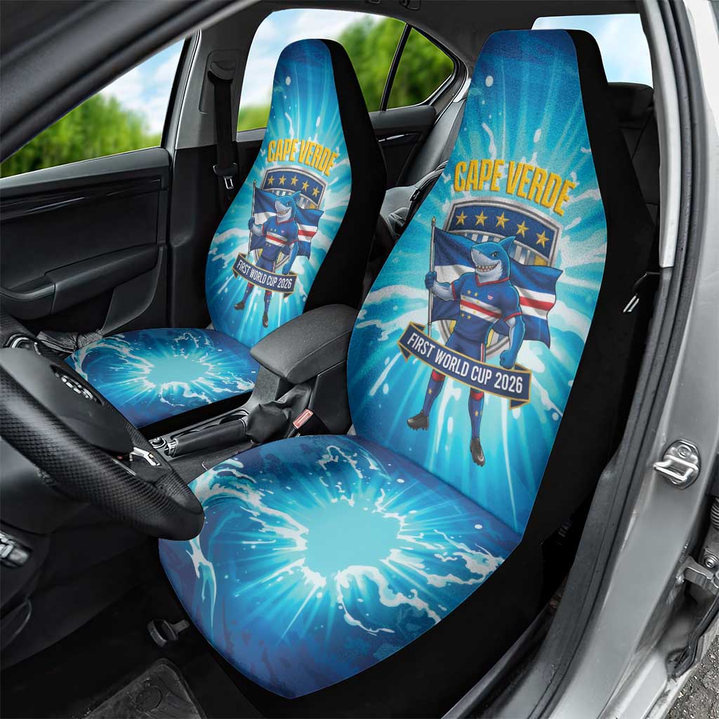 Blue Shark Cape Verde Football Car Seat Cover First World Cup 2026 - Wonder Print Shop