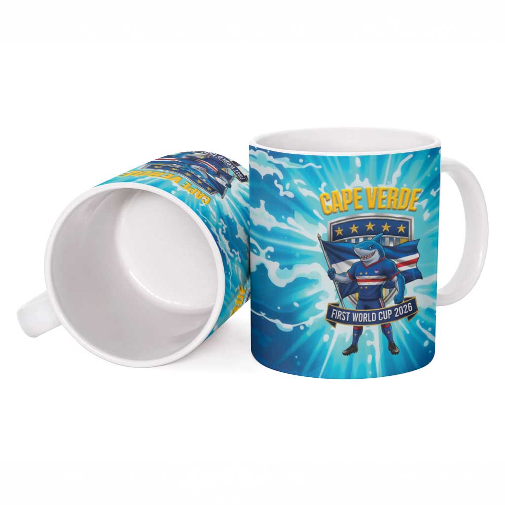Blue Shark Cape Verde Football Ceramic Mug First World Cup 2026 - Wonder Print Shop