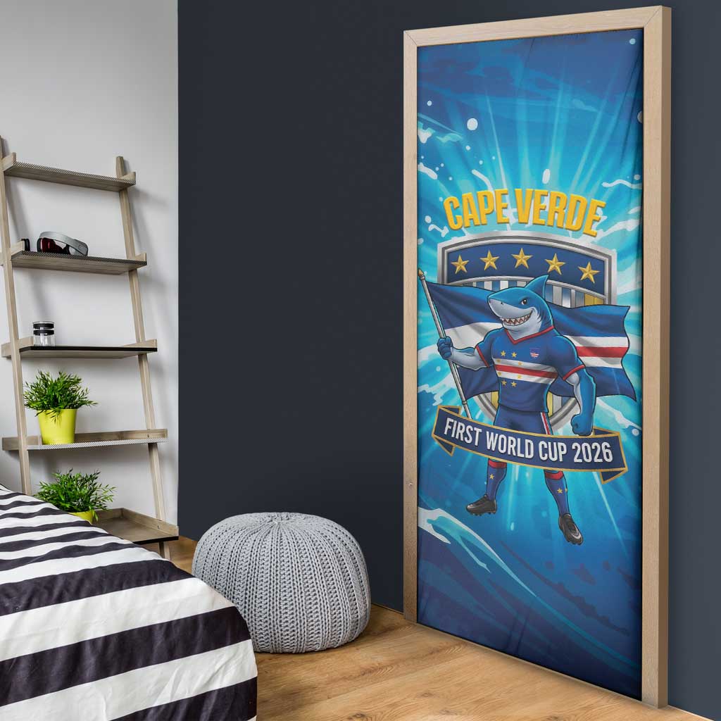 Blue Shark Cape Verde Football Door Cover First World Cup 2026 - Wonder Print Shop