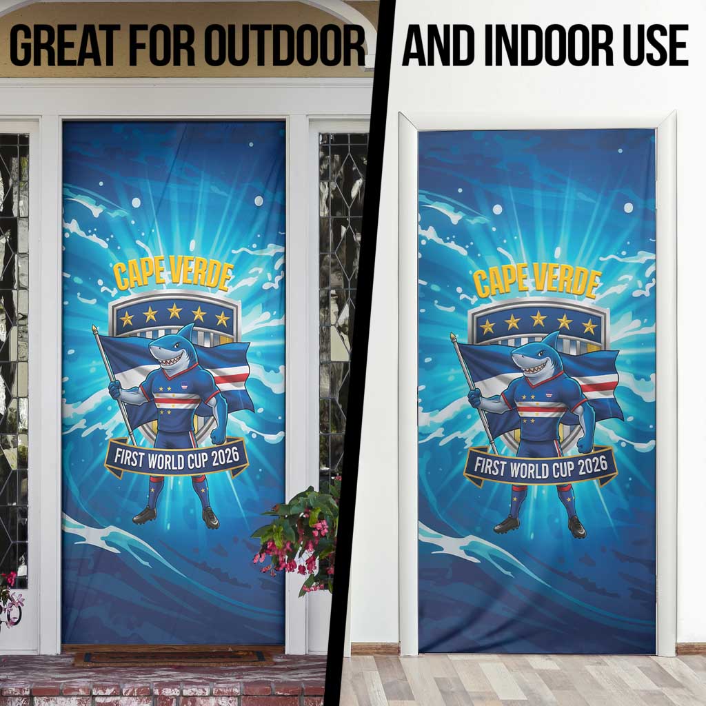 Blue Shark Cape Verde Football Door Cover First World Cup 2026 - Wonder Print Shop
