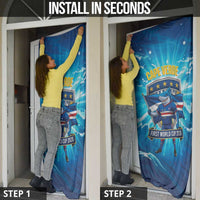 Blue Shark Cape Verde Football Door Cover First World Cup 2026 - Wonder Print Shop