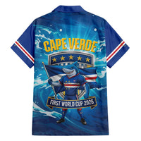 Blue Shark Cape Verde Football Family Matching Long Sleeve Bodycon Dress and Hawaiian Shirt First World Cup 2026 - Wonder Print Shop