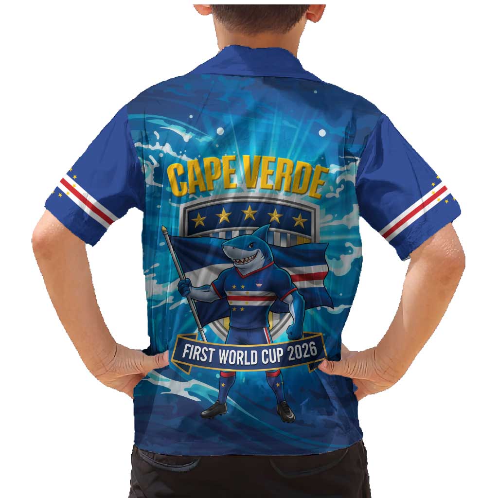 Blue Shark Cape Verde Football Family Matching Mermaid Dress and Hawaiian Shirt First World Cup 2026 - Wonder Print Shop