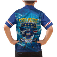 Blue Shark Cape Verde Football Family Matching Mermaid Dress and Hawaiian Shirt First World Cup 2026 - Wonder Print Shop