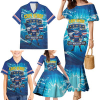 Blue Shark Cape Verde Football Family Matching Mermaid Dress and Hawaiian Shirt First World Cup 2026 - Wonder Print Shop