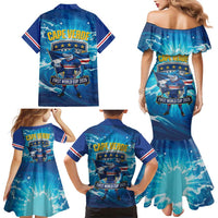 Blue Shark Cape Verde Football Family Matching Mermaid Dress and Hawaiian Shirt First World Cup 2026 - Wonder Print Shop