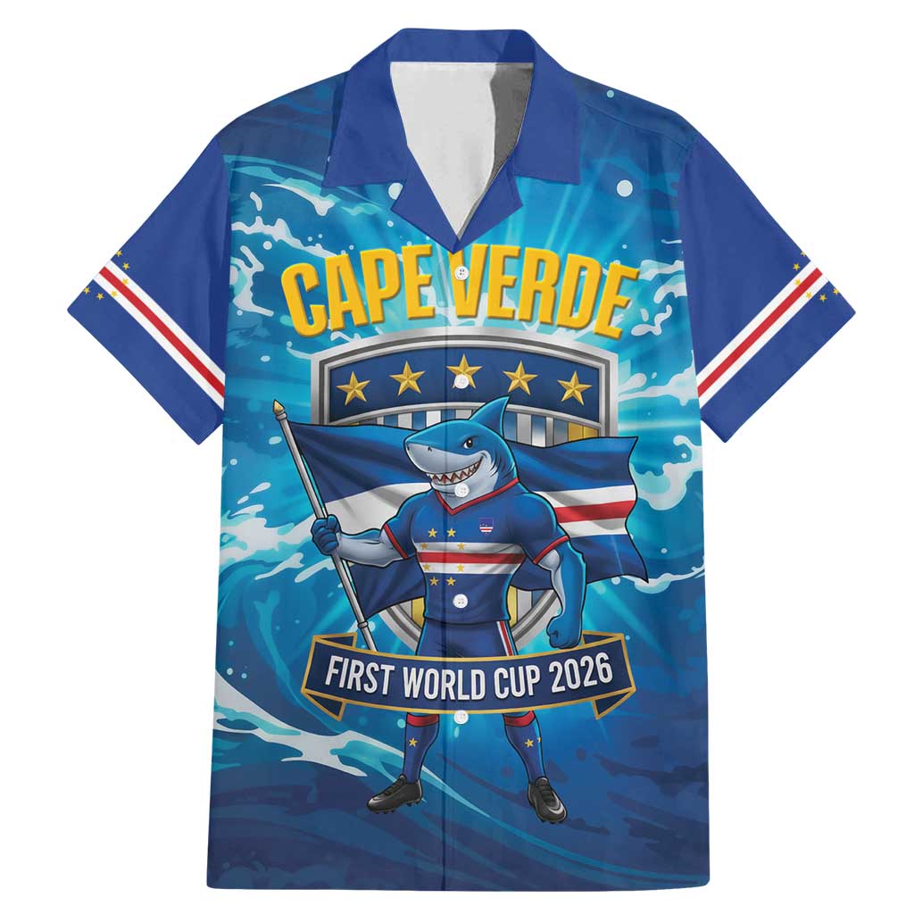 Blue Shark Cape Verde Football Family Matching Mermaid Dress and Hawaiian Shirt First World Cup 2026 - Wonder Print Shop