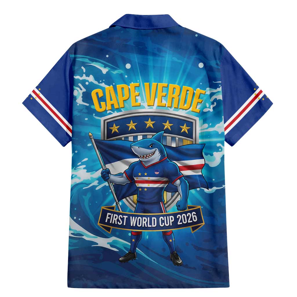 Blue Shark Cape Verde Football Family Matching Mermaid Dress and Hawaiian Shirt First World Cup 2026 - Wonder Print Shop