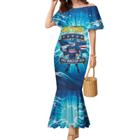 Blue Shark Cape Verde Football Family Matching Mermaid Dress and Hawaiian Shirt First World Cup 2026 - Wonder Print Shop