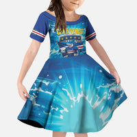 Blue Shark Cape Verde Football Family Matching Off Shoulder Maxi Dress and Hawaiian Shirt First World Cup 2026 - Wonder Print Shop